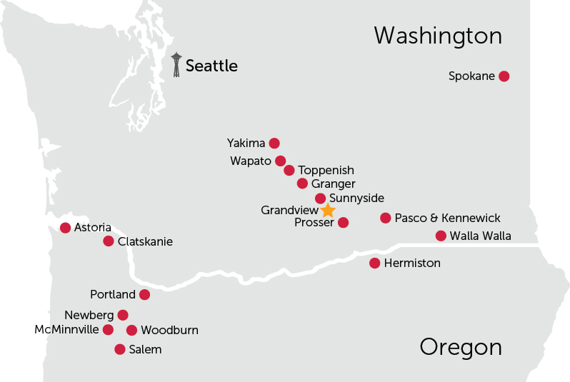 Washington and Oregon Clinic Map 2025-Grandview