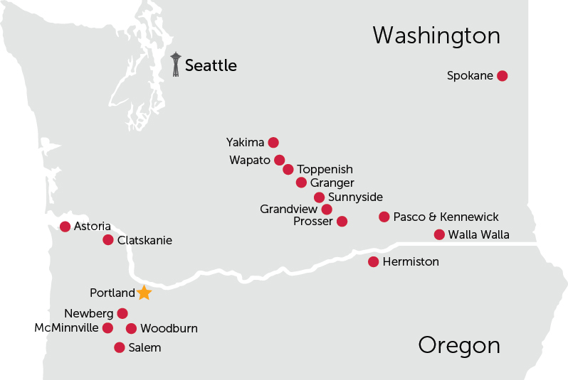 Washington and Oregon Clinic Map 2025-Portland