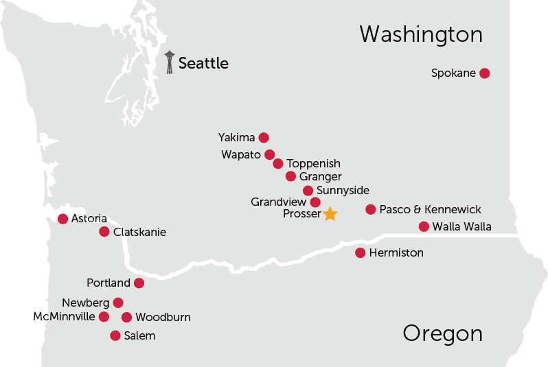 Washington and Oregon Clinic Map 2025-Prosser