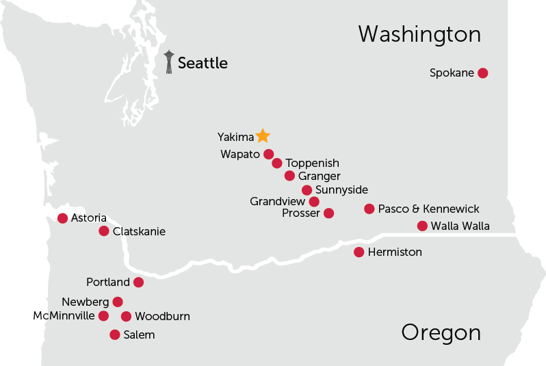 Washington and Oregon Clinic Map 2025-Yakima