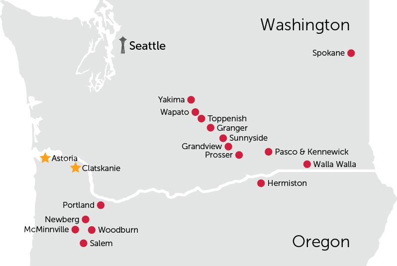 Washington and Oregon Clinic Map 2025_Astoria_Clatskanie