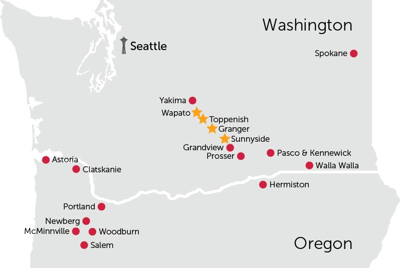 Washington and Oregon Clinic Map 2025_Wapato_Sunnyside