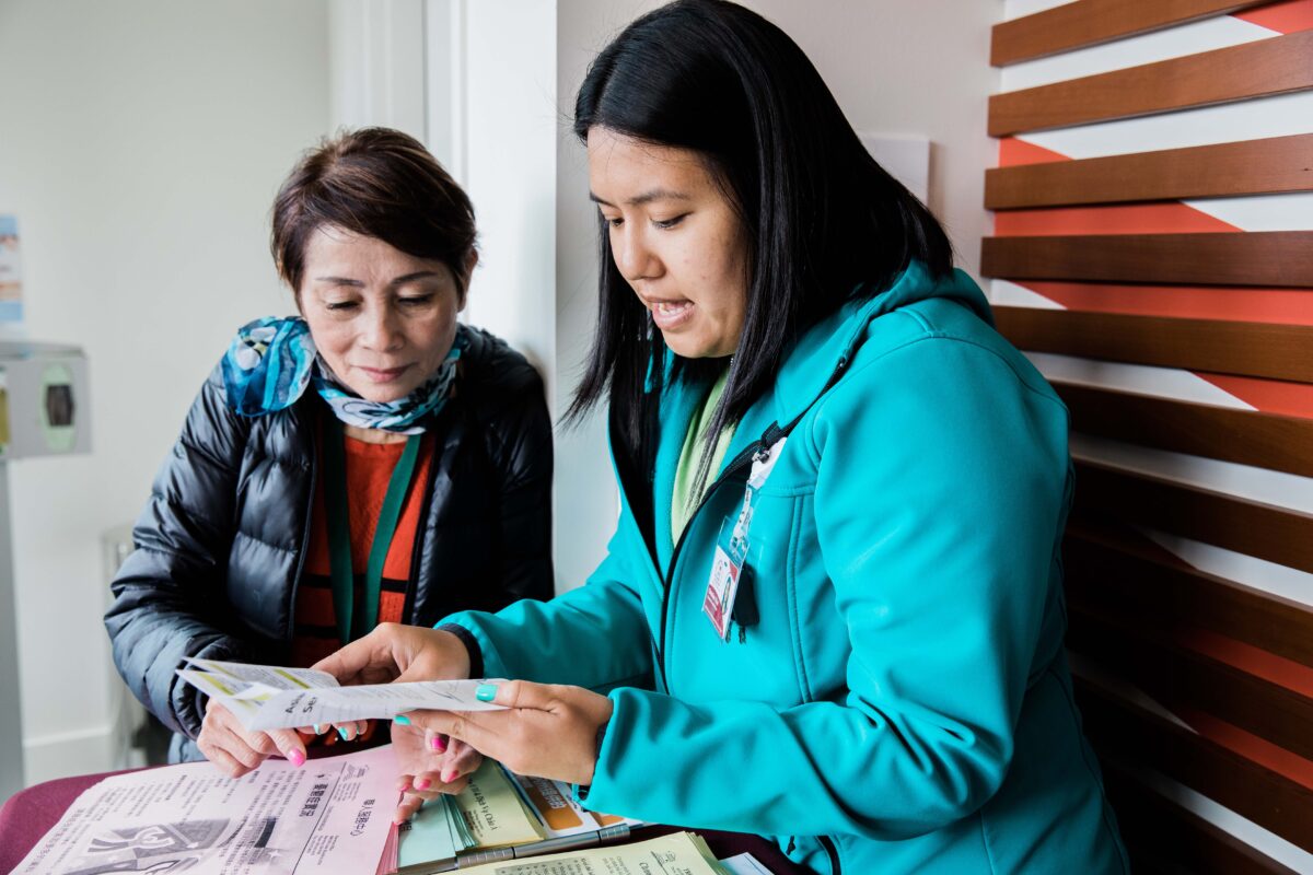 Medical staff asking patient questions